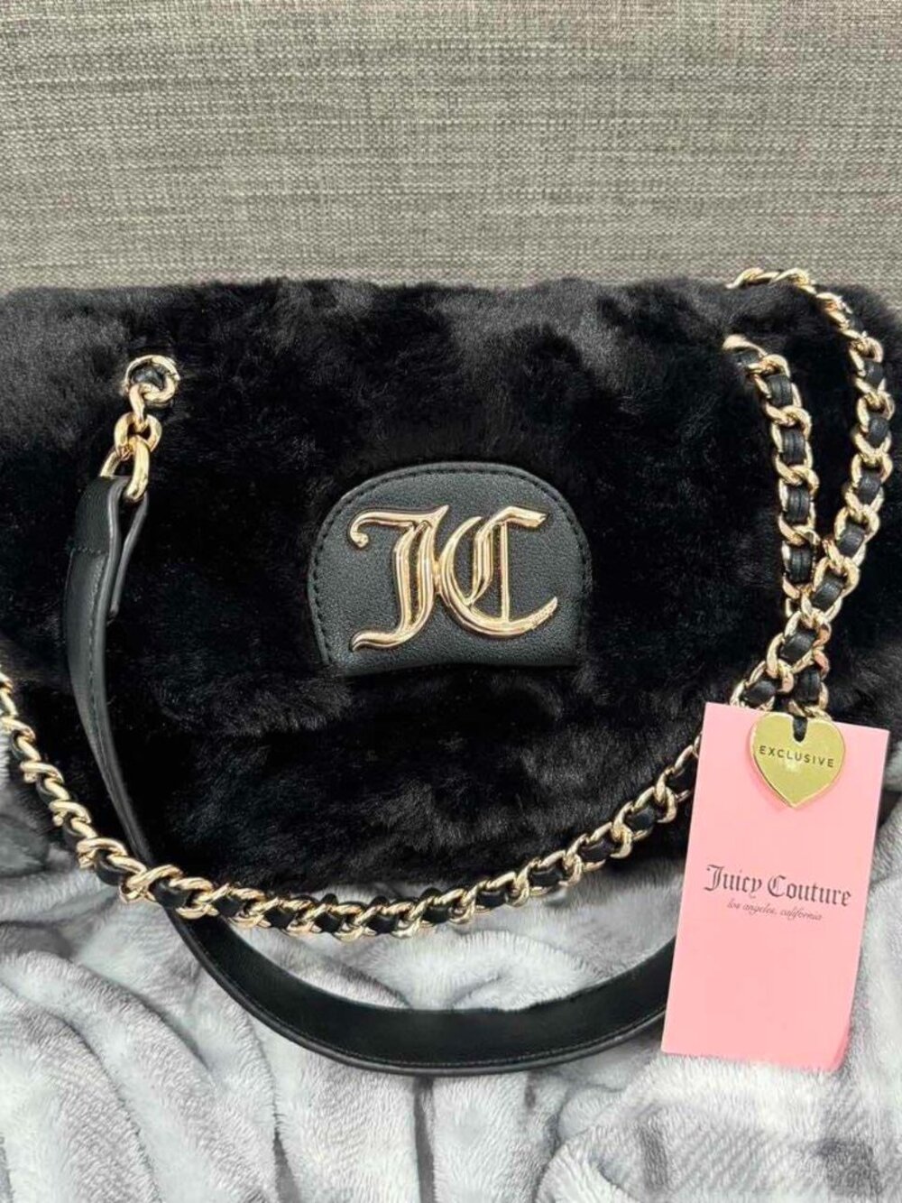 juicy couture “fashion vibe” flap crossbody in black liquorice y2k NWT